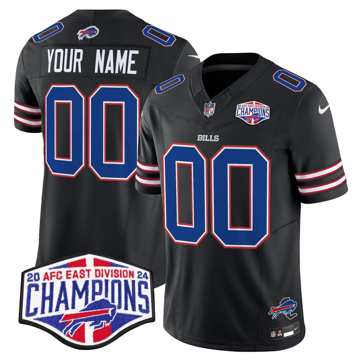 Bills 2024 AFC East Division Champions Vapor Limited Custom Jersey - All Stitched - image 4