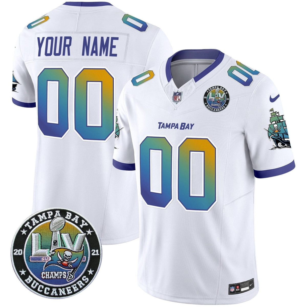 Buccaneers "Tampa City" Super Bowl LIV Patch Vapor Limited Custom Jersey - All Stitched - image 3