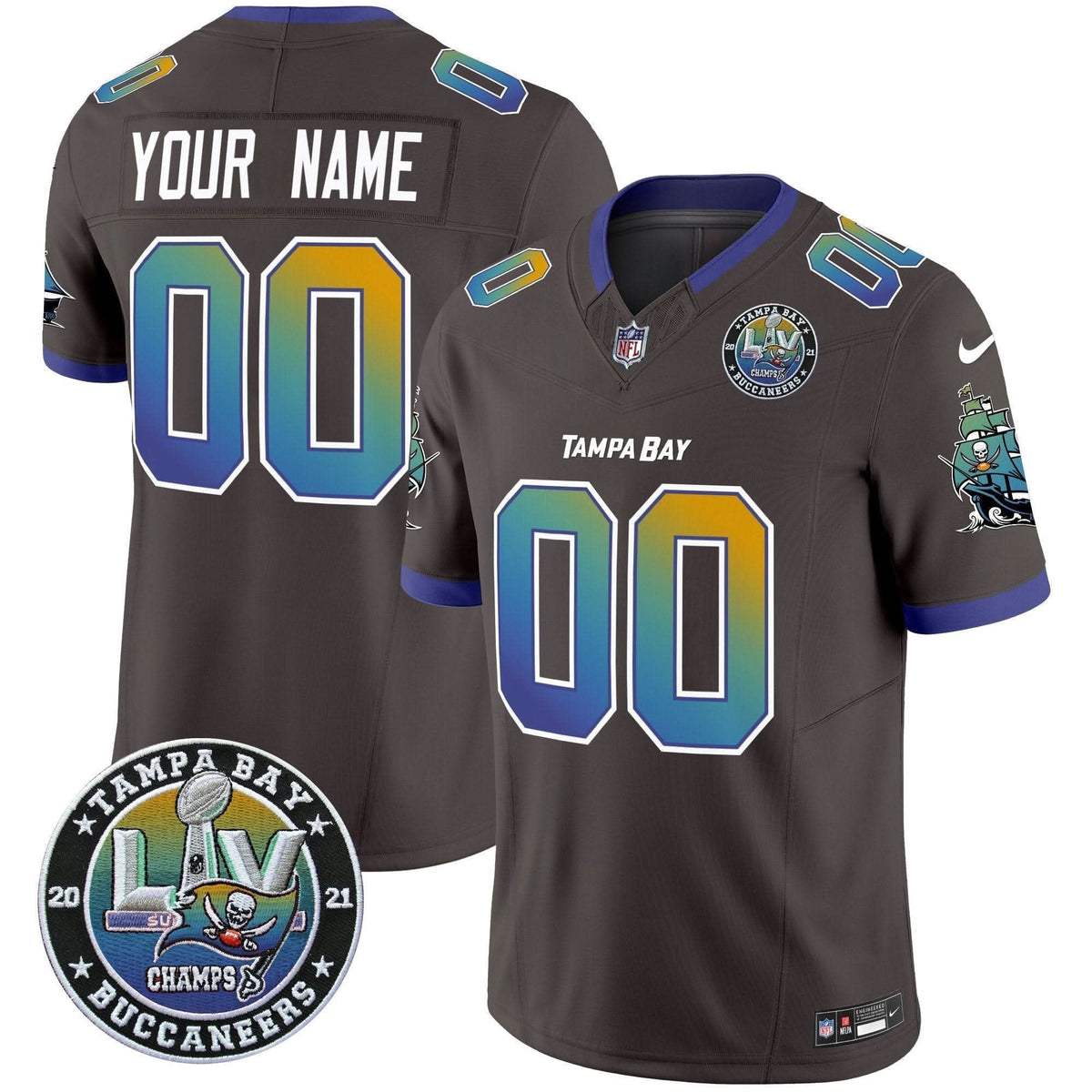 Buccaneers "Tampa City" Super Bowl LIV Patch Vapor Limited Custom Jersey - All Stitched - image 4