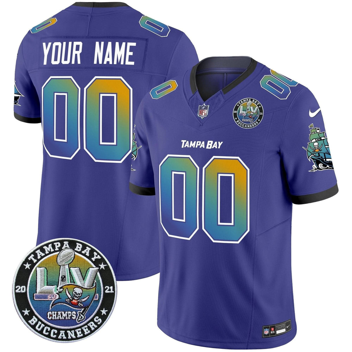 Buccaneers "Tampa City" Super Bowl LIV Patch Vapor Limited Custom Jersey - All Stitched - image 5