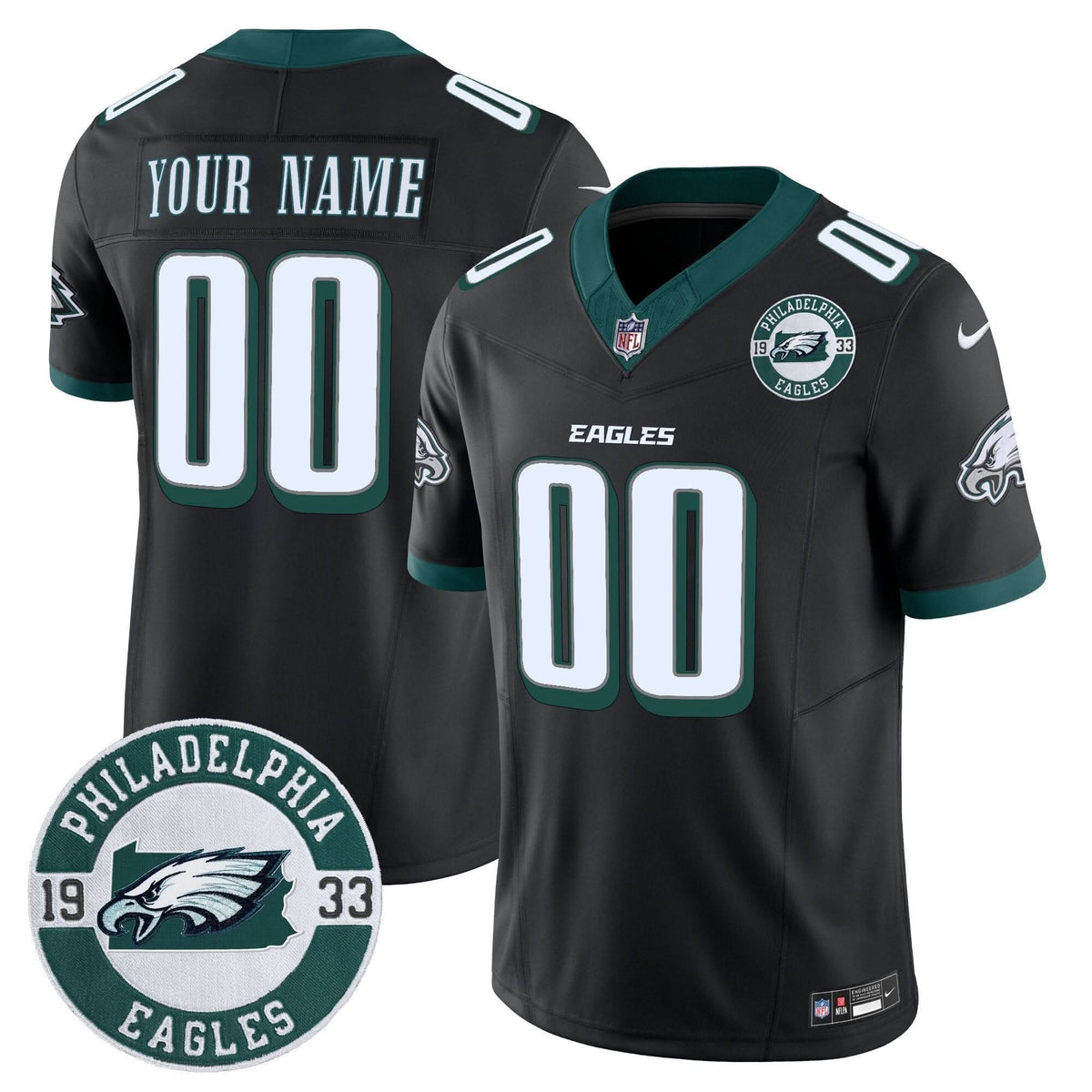 Eagles 2024 Vapor Limited Custom Jersey - Est. 1933 Patch - All Stitched - image 3