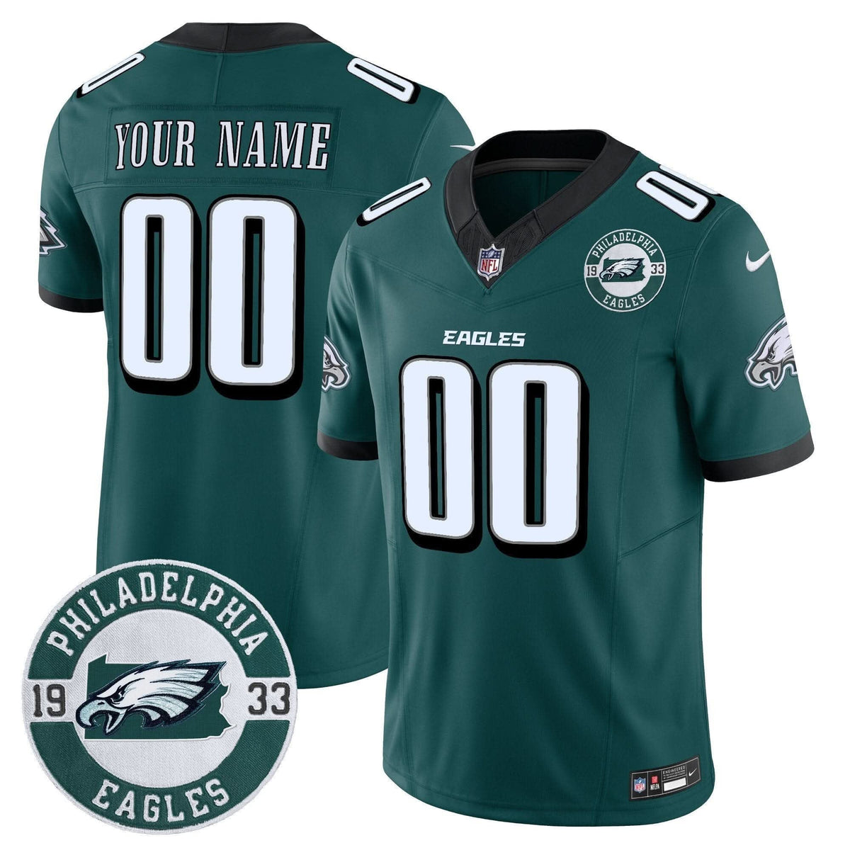 Eagles 2024 Vapor Limited Custom Jersey - Est. 1933 Patch - All Stitched - image 1