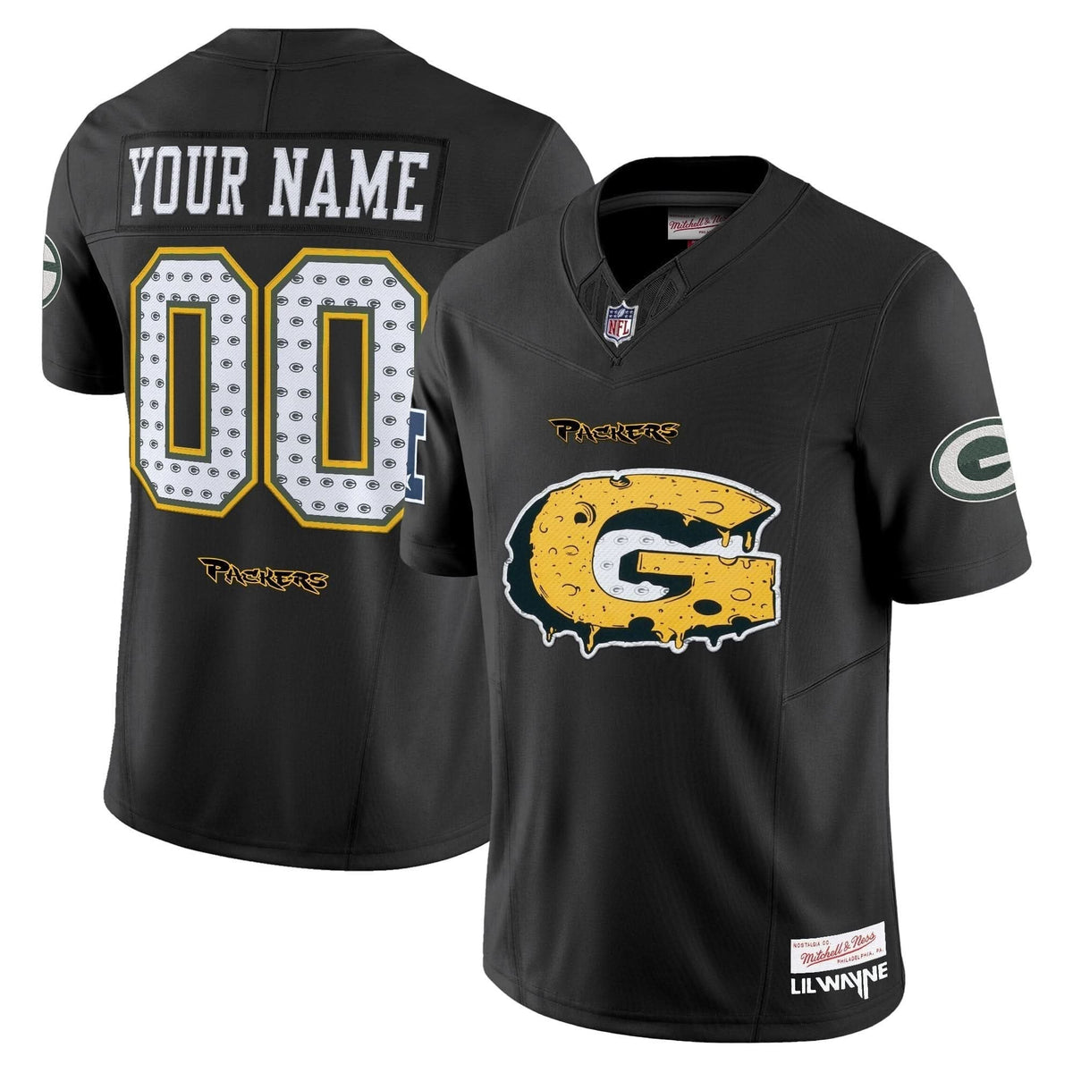 Green Bay Packers 'Cheesehead' x 'Tha Carter VI' Style Vapor Limited Custom Jersey - Stitched - image 1