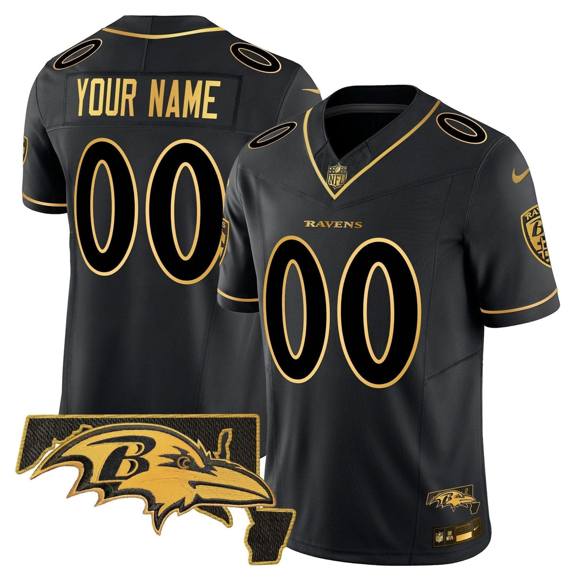 Ravens 2024 Gold Vapor Limited Custom Jersey - All Stitched - image 3