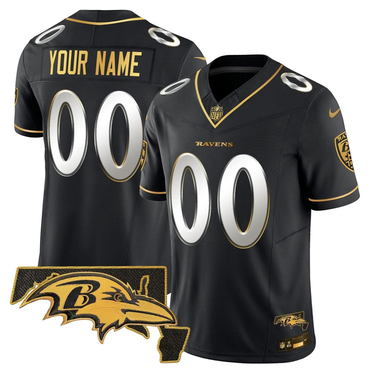 Ravens 2024 Gold Vapor Limited Custom Jersey - All Stitched - image 4