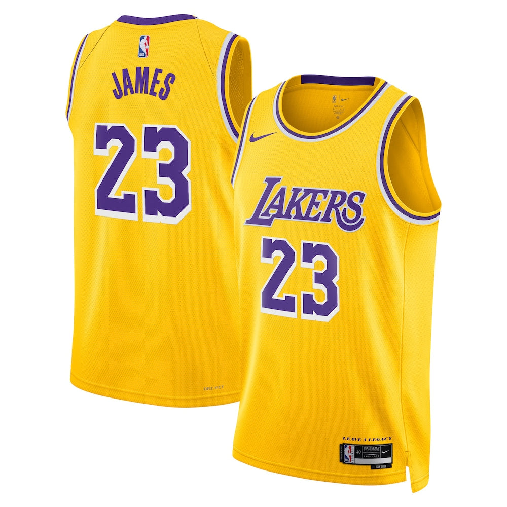 Los Angeles Lakers Icon Edition Swingman Jersey Gold Lebron James Unisex | RTJ13373 - image 1