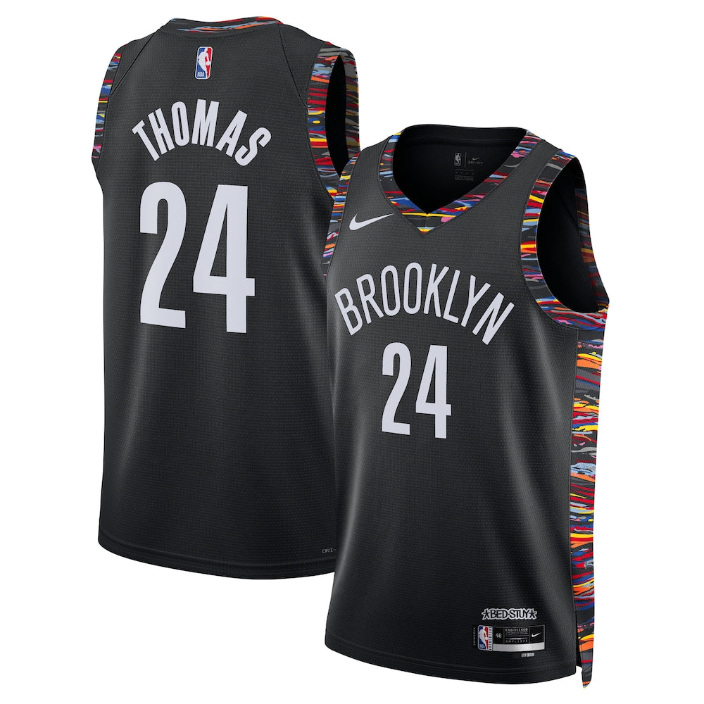Brooklyn Nets 202526 City Edition Swingman Jersey Black Cam Thomas Unisex | RTJ13358 - image 1