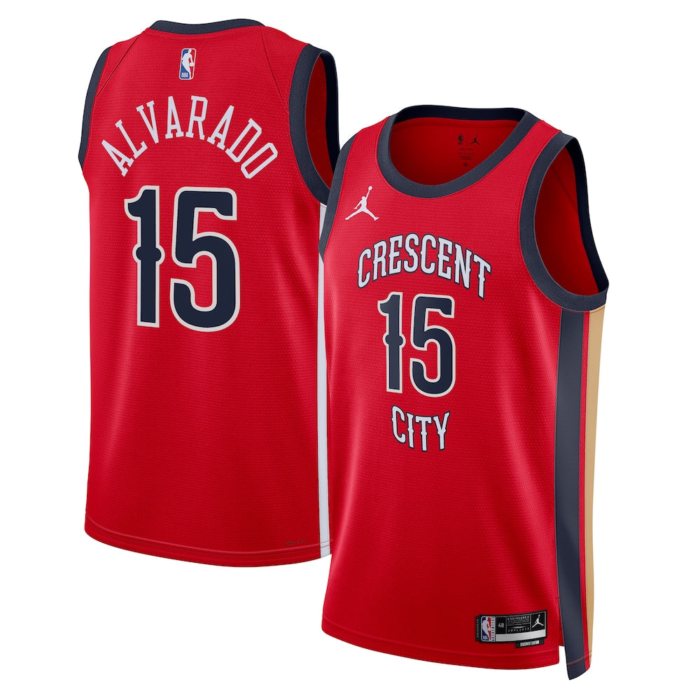 New Orleans Pelicans Jordan Brand Statement Editionswingman Jersey Red Jose Alvarado Unisex | RTJ13345 - image 1