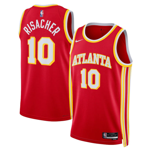 Atlanta Hawks Icon Swingman Jersey Red Zaccharie Risacher Unisex | RTJ13294 - image 1