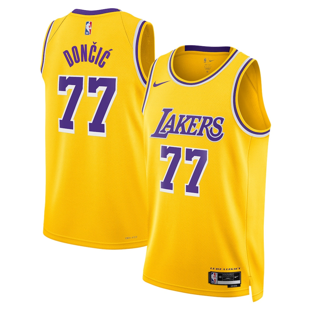 Los Angeles Lakers Icon Edition Swingman Jersey Gold Luka Doni Unisex | RTJ13289 - image 1