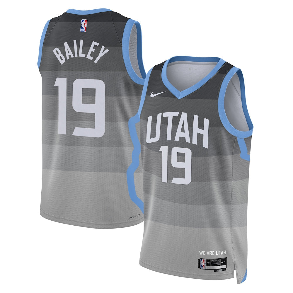 Utah Jazz 202526 City Edition Swingman Jersey Gray Ace Bailey Unisex | RTJ13240 - image 1