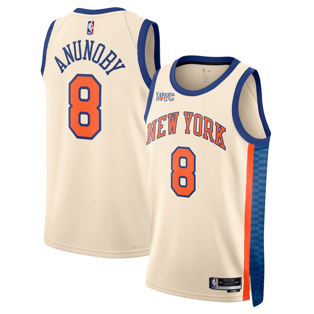 New York Knicks 202526 City Edition Swingman Jersey White Og Anunoby Unisex | RTJ13197 - image 1