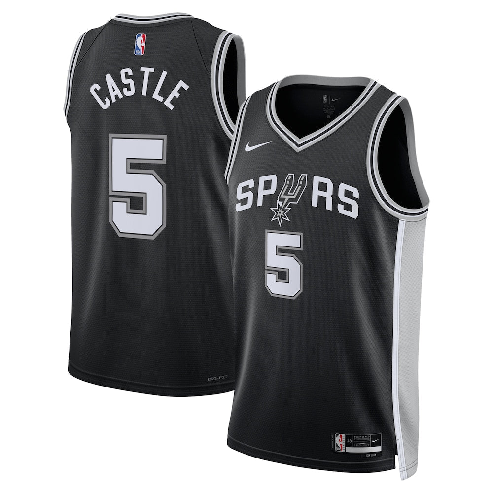 San Antonio Spurs Icon Swingman Jersey Black Stephon Castle Unisex | RTJ13166 - image 1