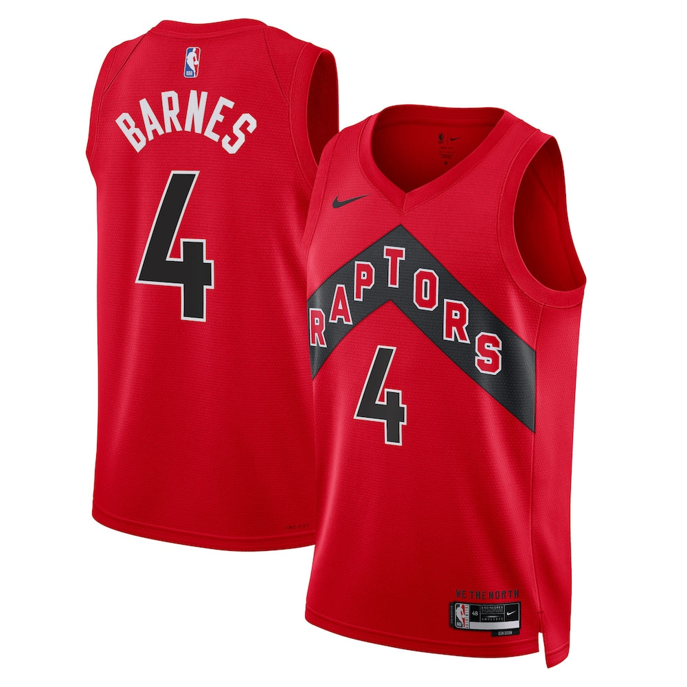 Toronto Raptors Icon Edition Swingman Jersey Red Scottie Barnes Unisex | RTJ13161 - image 1