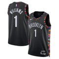 Brooklyn Nets 202526 City Edition Swingman Jersey Black Ziaire Williams Unisex | RTJ13153 - image 1