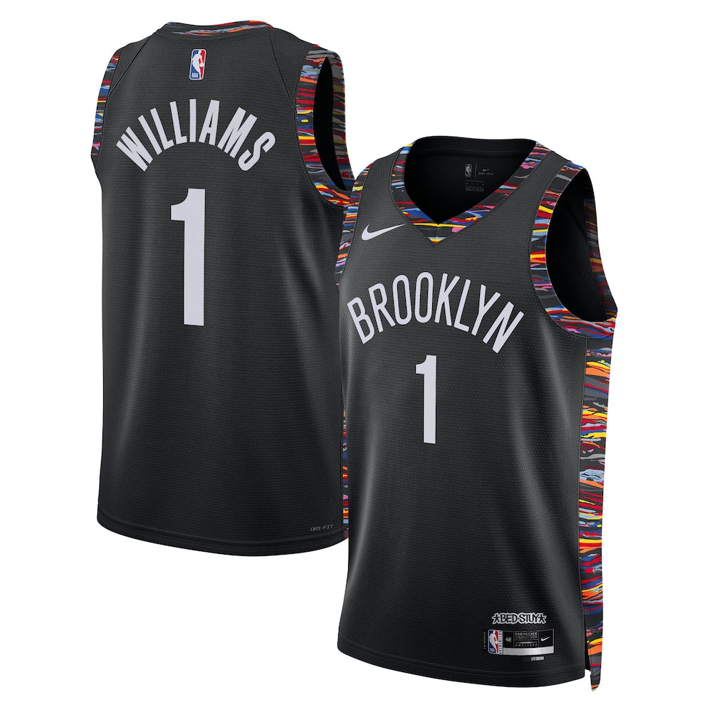 Brooklyn Nets 202526 City Edition Swingman Jersey Black Ziaire Williams Unisex | RTJ13153 - image 1