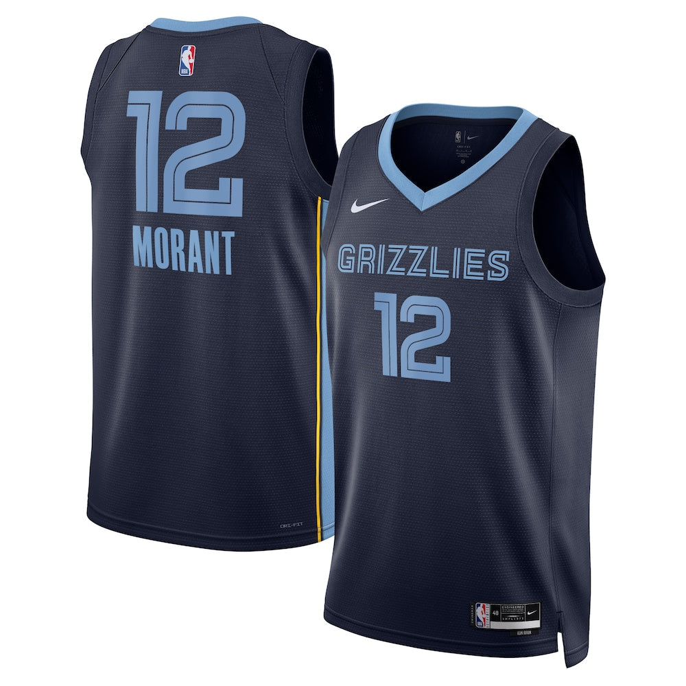 Memphis Grizzlies Icon Edition Swingman Jersey Navy Ja Morant Unisex | RTJ13106 - image 1