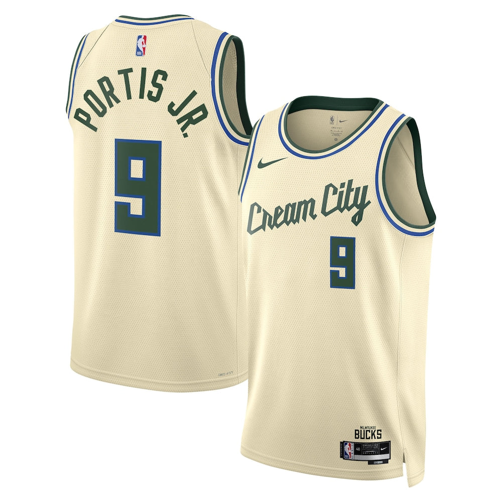 Milwaukee Bucks 202526 City Edition Swingman Jersey Cream Bobby Portis Unisex | RTJ13116 - image 1