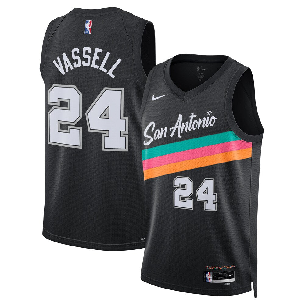 San Antonio Spurs 202526 City Edition Swingman Jersey Black Devin Vassell Unisex | RTJ13080 - image 1