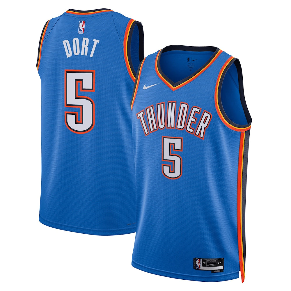 Oklahoma City Thunder Icon Edition Swingman Jersey Blue Luguentz Dort Unisex | RTJ13060 - image 1