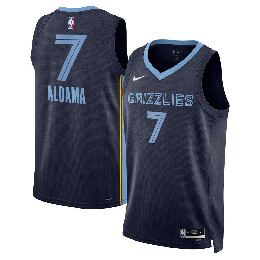 Memphis Grizzlies Icon Edition Swingman Jersey Navy Santi Aldama Unisex | RTJ13045 - image 1