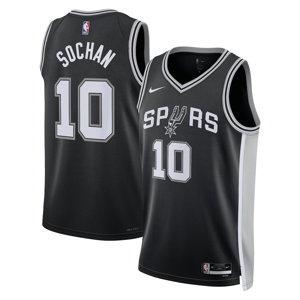 San Antonio Spurs Icon Edition Swingman Jersey Black Jeremy Sochan Unisex | RTJ13012 - image 1
