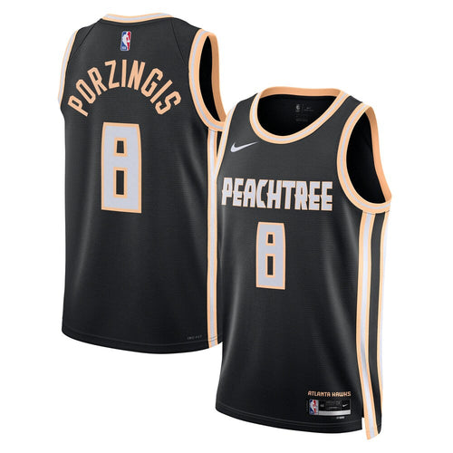 Atlanta Hawks 2025-26 City Edition Swingman Jersey Black Kristaps Porzingis Unisex | Stitched Jersey RTJS 12135 - image 1