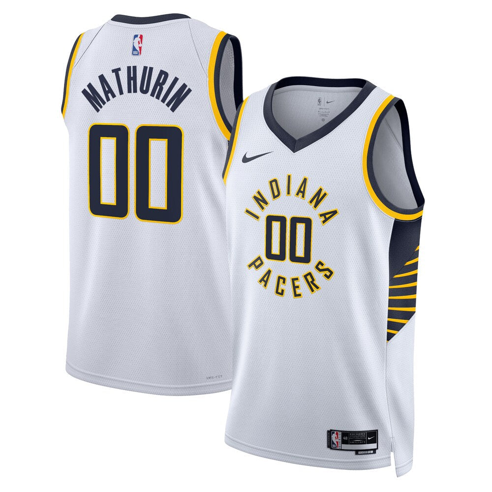 Indiana Pacers Association Edition Swingman Jersey White Bennedict Mathurin Unisex | Stitched Jersey RTJS 12091 - image 1