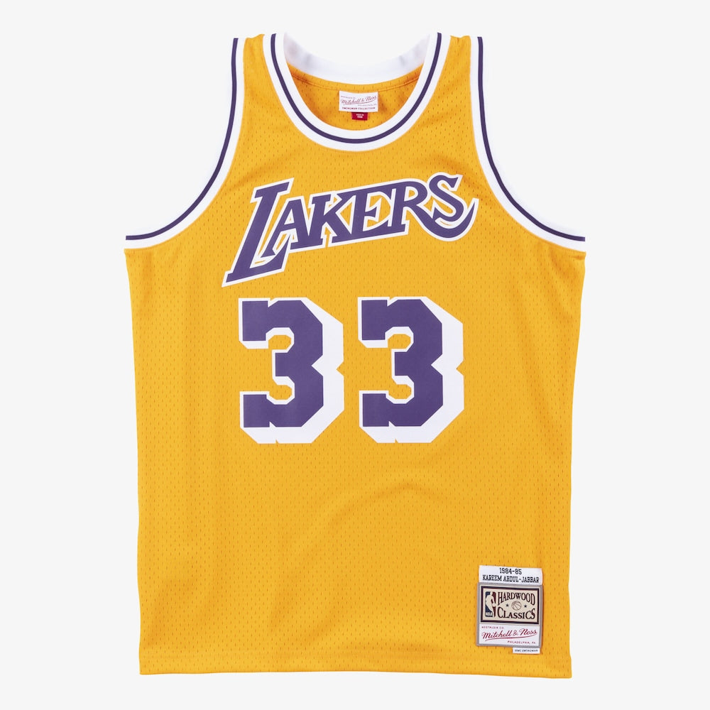 Los Angeles Lakers Swingman Jersey Home Kareem Abdul Jabbar 1984 85 | Stitched Jersey RTJS 12084 - image 1