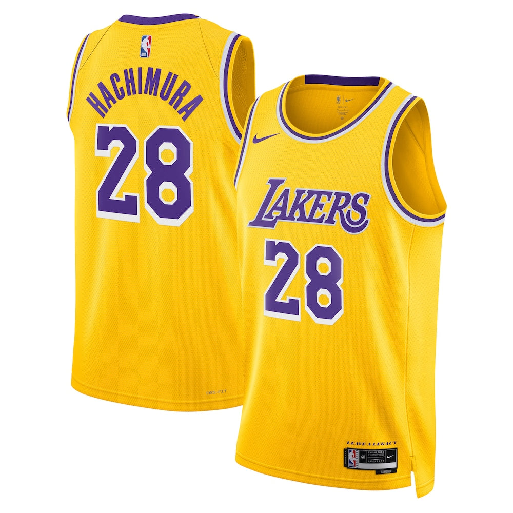 Los Angeles Lakers Icon Edition Swingman Jersey Gold Rui Hachimura Unisex | Stitched Jersey RTJS 12055 - image 1