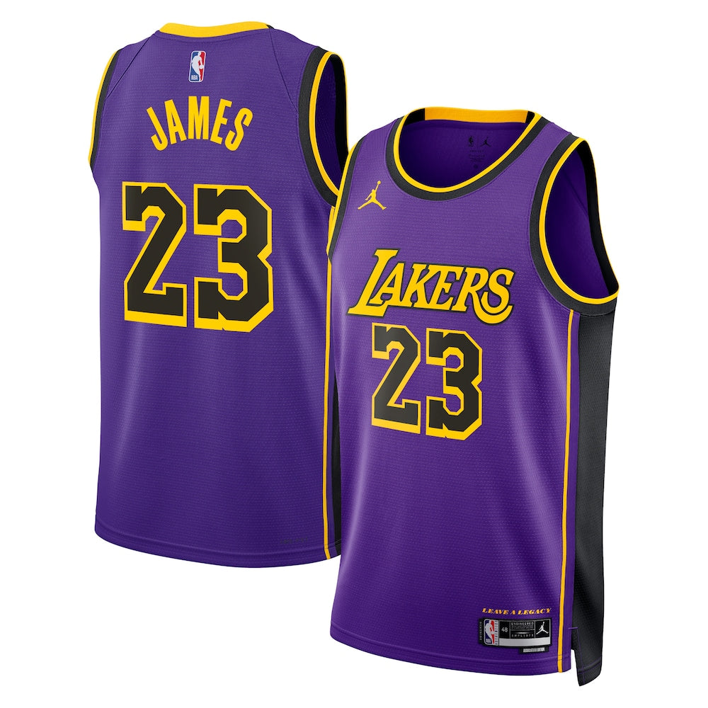 Los Angeles Lakers Jordan Statement Edition Swingman Jersey Purple Lebron James Unisex | Stitched Jersey RTJS 12020 - image 1