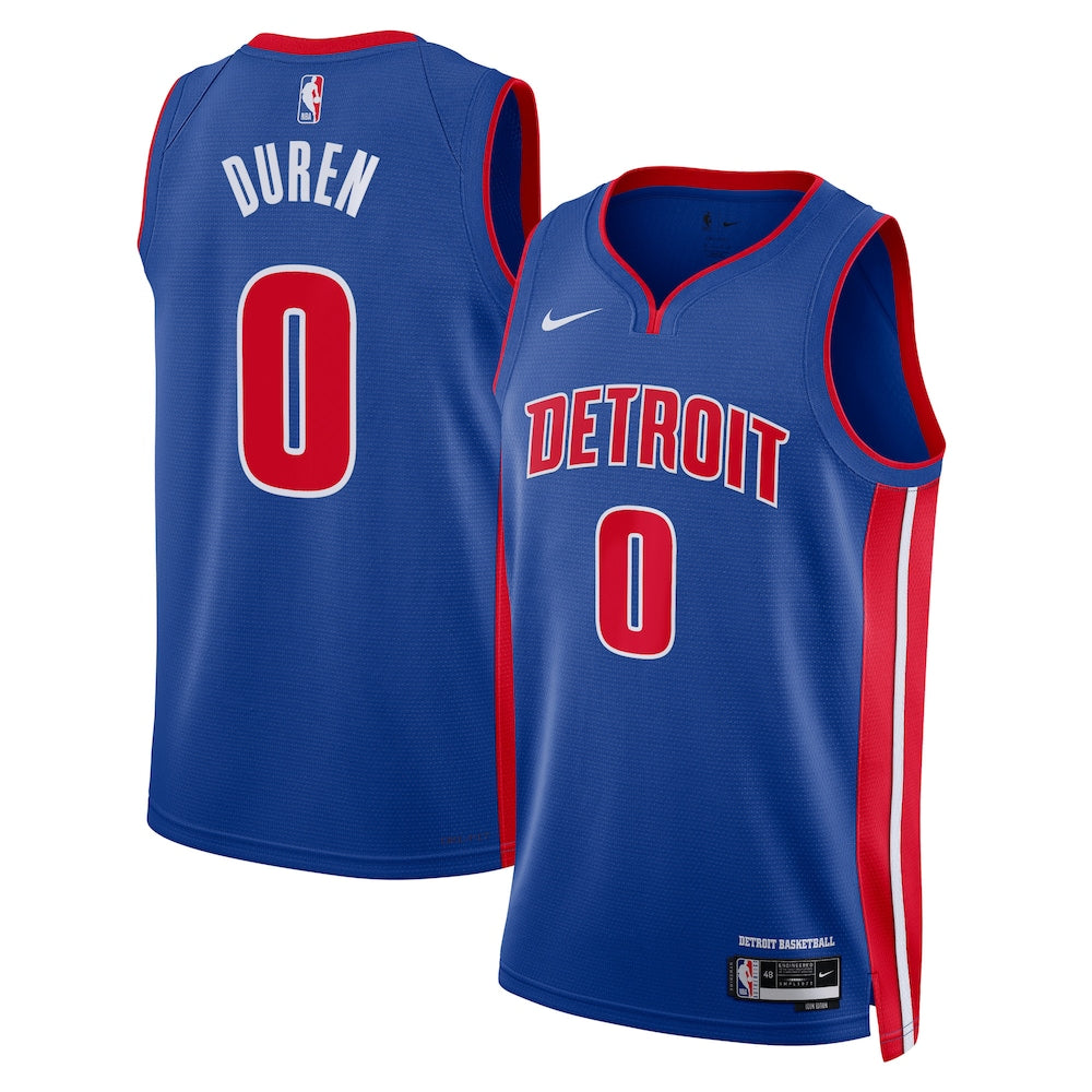 Detroit Pistons Icon Edition Swingman Jersey Blue Jalen Duren Unisex | Stitched Jersey RTJS 12010 - image 1