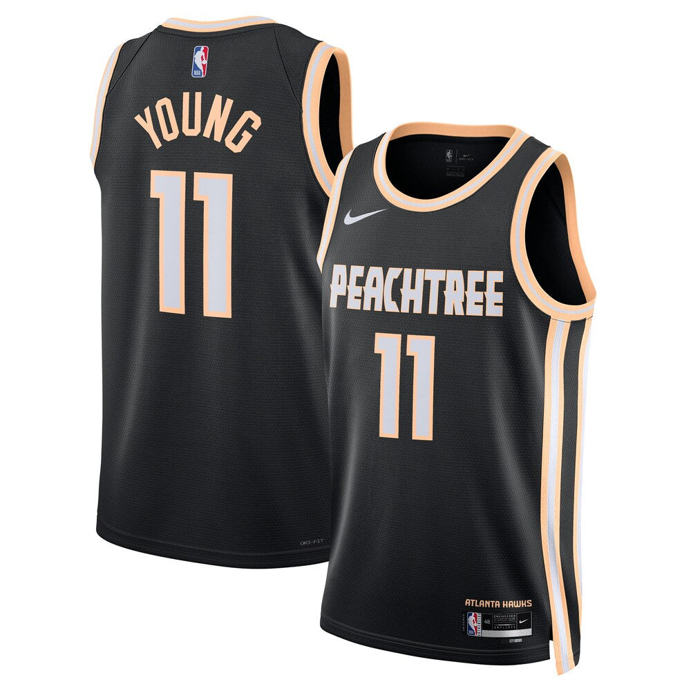 Atlanta Hawks 2025-26 City Edition Swingman Jersey Black Trae Young Unisex | Stitched Jersey RTJS 11996 - image 1