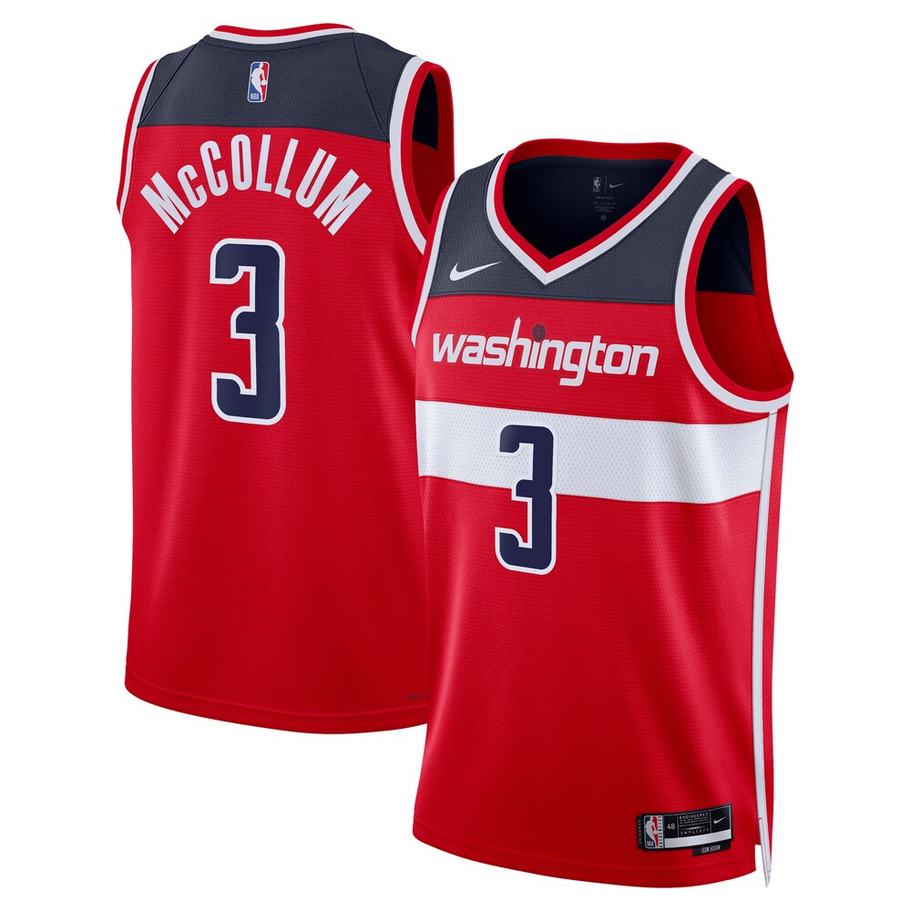 Washington Wizards Icon Edition Swingman Jersey Red Cj Mccollum Unisex | Stitched Jersey RTJS 11989 - image 1