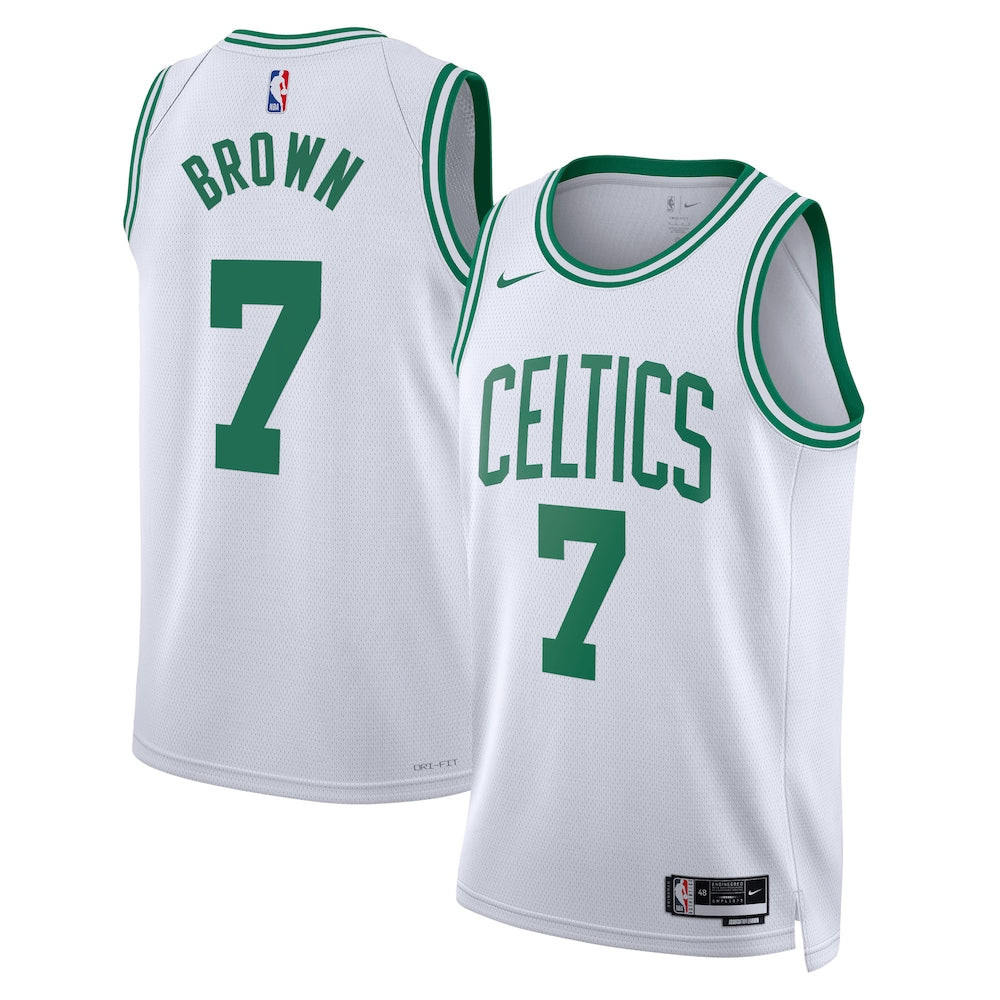 Boston Celtics Association Edition Swingman Jersey White Jaylen Brown Unisex | Stitched Jersey RTJS 11986 - image 1