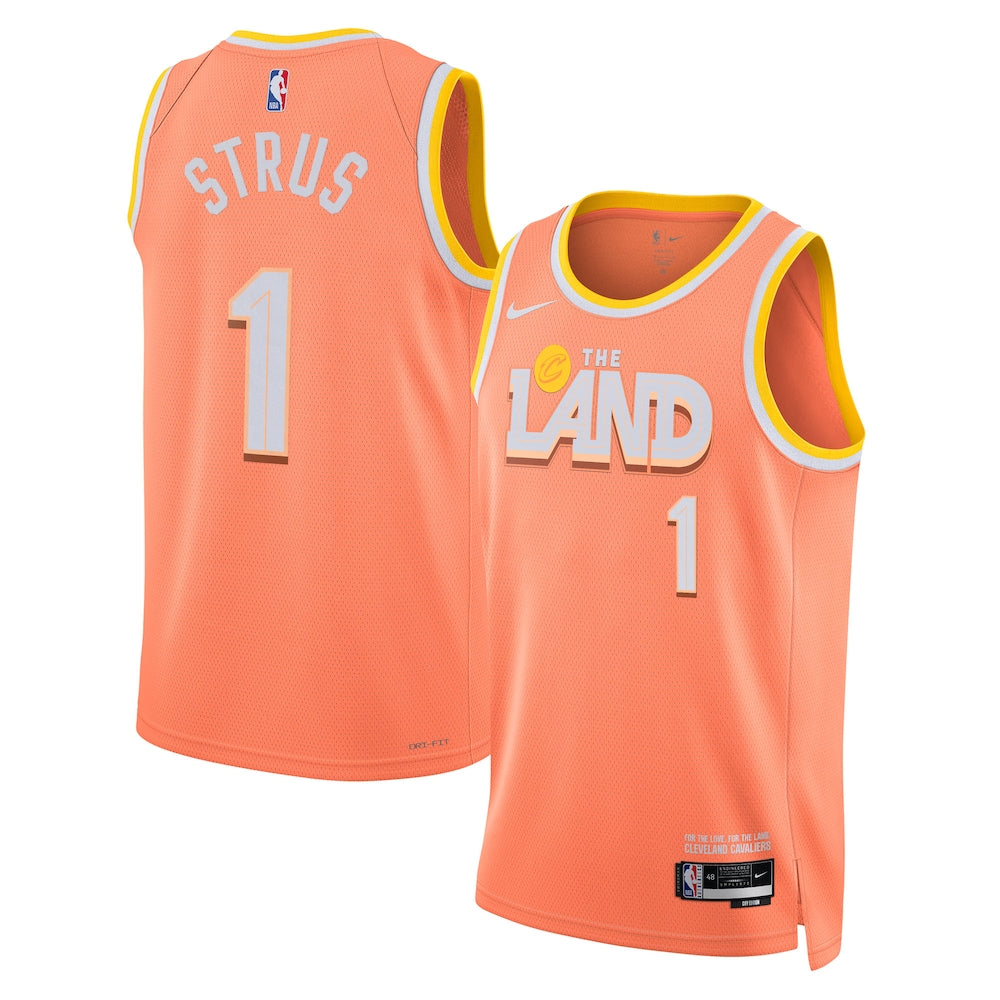 Cleveland Cavaliers 2025-26 City Edition Swingman Jersey Orange Max Strus Unisex | Stitched Jersey RTJS 11966 - image 1