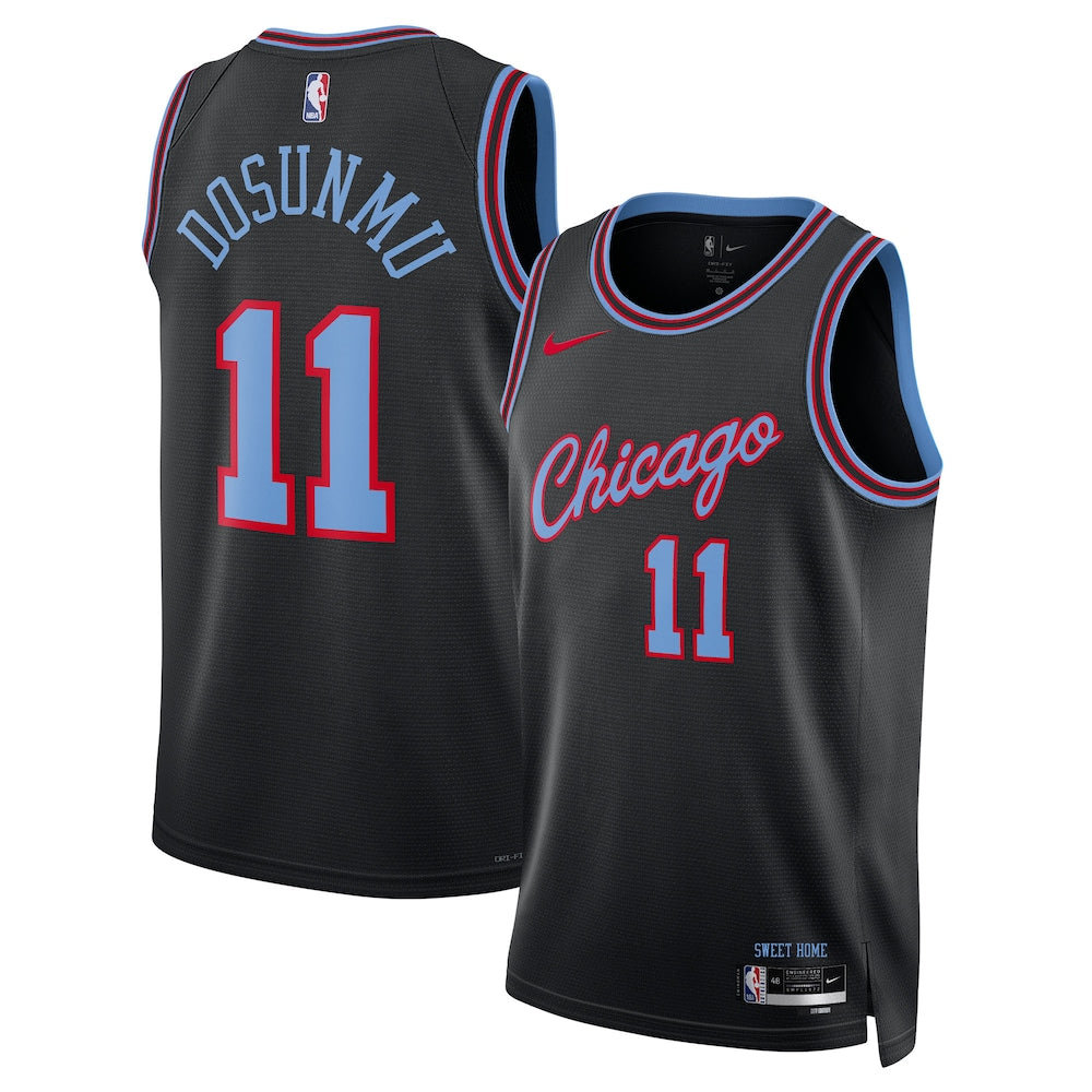 Chicago Bulls 2025-26 City Edition Swingman Jersey Black Ayo Dosunmu Unisex | Stitched Jersey RTJS 11972 - image 1
