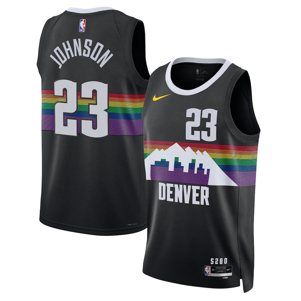 Denver Nuggets 2025-26 City Edition Swingman Jersey Black Cameron Johnson Unisex | Stitched Jersey RTJS 11970 - image 1