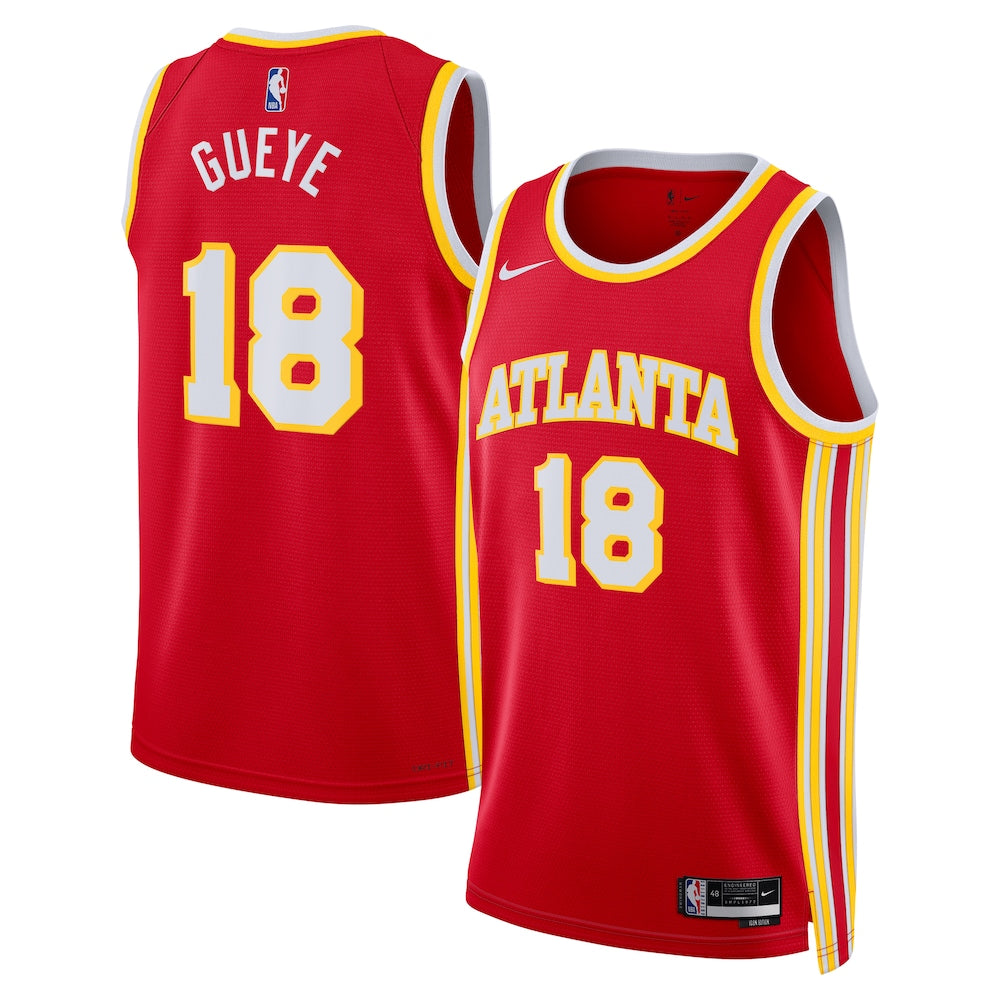 Atlanta Hawks Icon Edition Swingman Jersey Red Mouhamed Gueye Unisex | Stitched Jersey RTJS 11969 - image 1