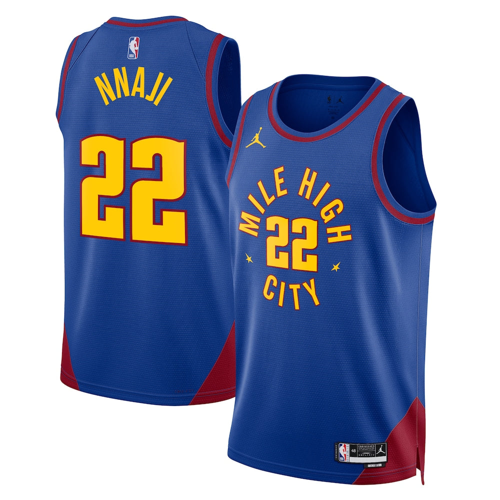Denver Nuggets Jordan Statement Edition Swingman Jersey Blue Zeke Nnaji Unisex | Stitched Jersey RTJS 11957 - image 1