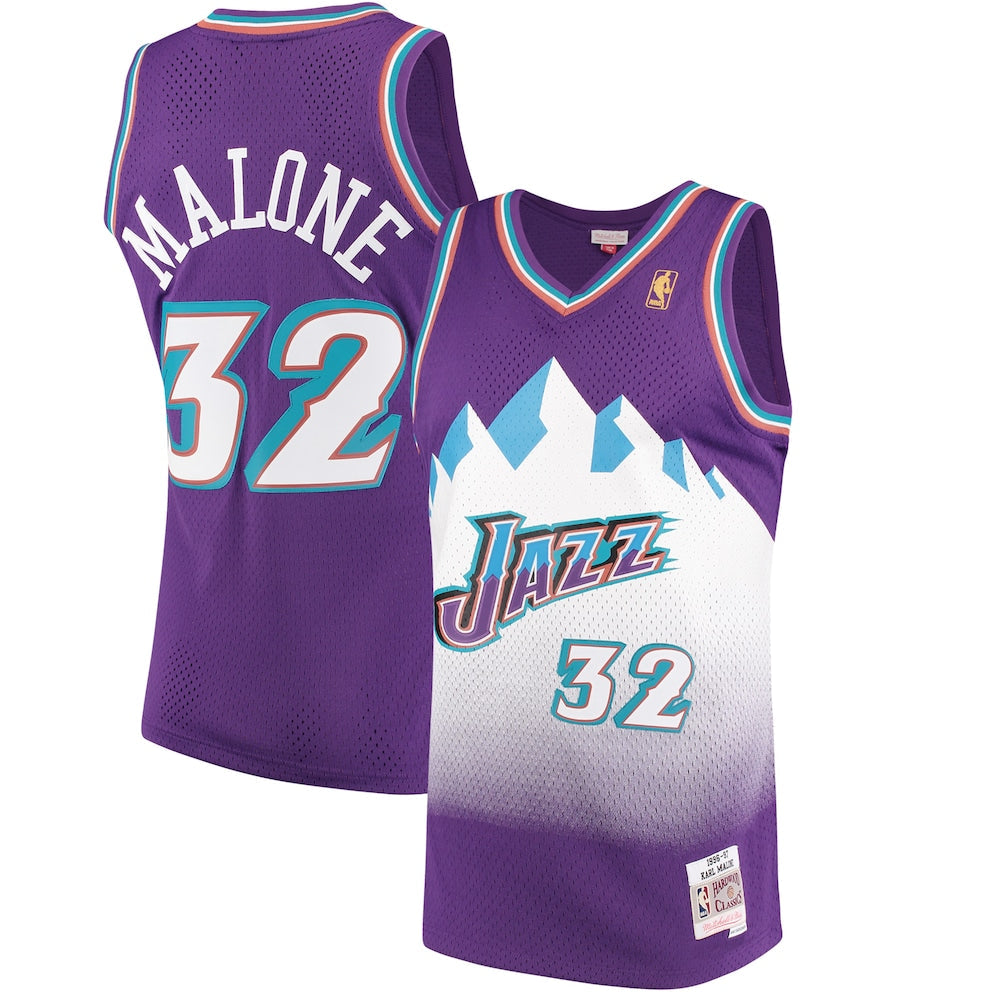 Karl Malone Purple Utah Jazz 1996 97 Hardwood Classics Swingman Jersey | Stitched Jersey RTJS 11955 - image 1