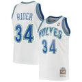 Isaiah Rider White Minnesota Timberwolves 1995 96 Hardwood Classics Swingman Jersey | Stitched Jersey RTJS 11950 - image 1