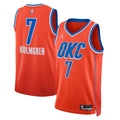Oklahoma City Thunder Jordan Statement Edition Swingman Jersey Orange Chet Holmgren Unisex | Stitched Jersey RTJS 11922 - image 1