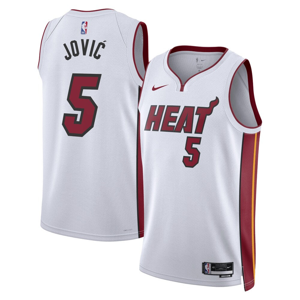 Miami Heat Association Edition Swingman Jersey White Nikola Jovi Unisex | Stitched Jersey RTJS 11915 - image 1