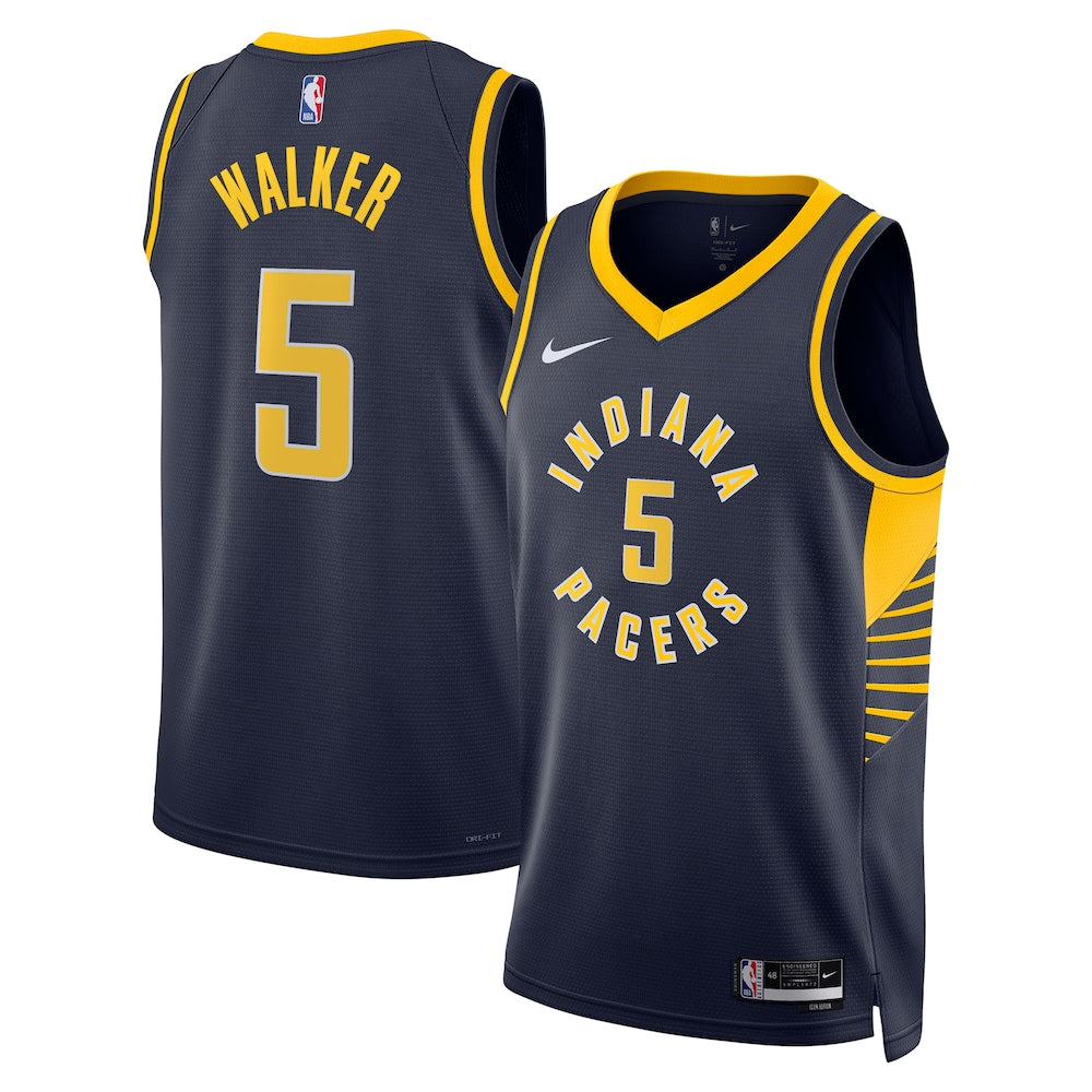 Indiana Pacers Icon Edition Swingman Jersey Navy Jarace Walker Unisex | Stitched Jersey RTJS 11912 - image 1