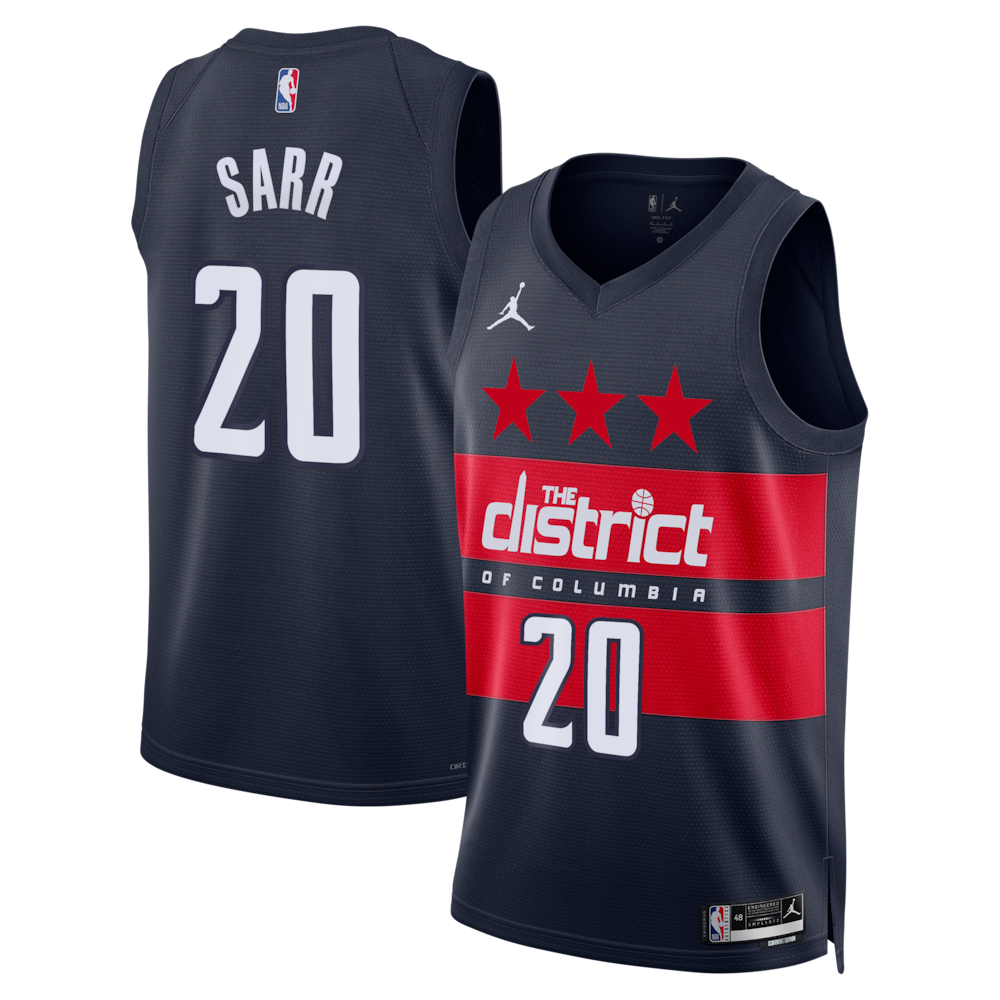 Washington Wizards Jordan Brand Statement Edition Swingman Jersey Navy Alex Sarr Mens | Stitched Jersey RTJS 11908 - image 1
