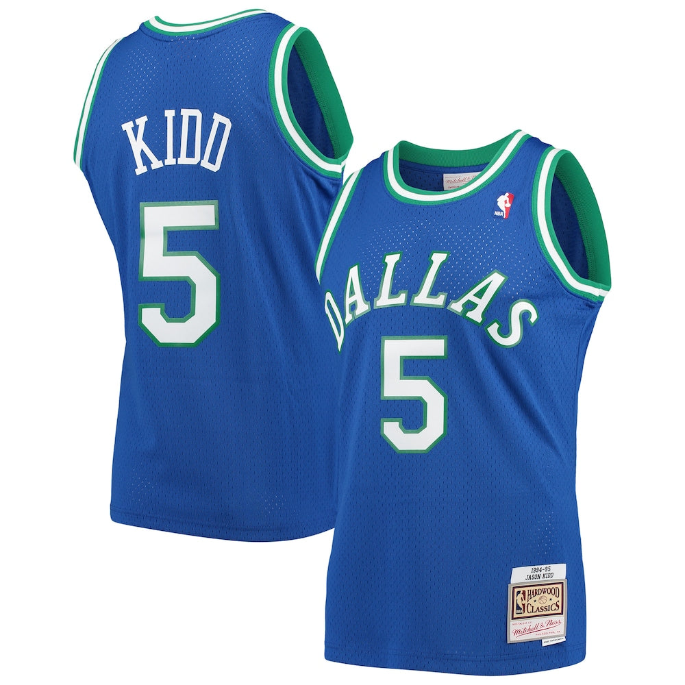 Jason Kidd Blue Dallas Mavericks 1994 95 Hardwood Classics Swingman Player Jersey | Stitched Jersey RTJS 11906 - image 1