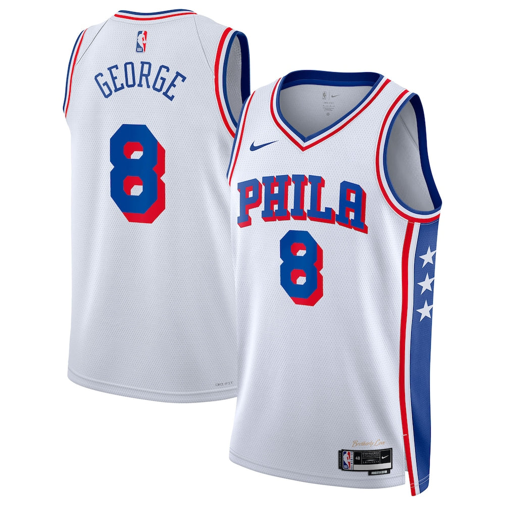 Philadelphia 76Ers Association Edition Swingman Jersey White Paul George Unisex | Stitched Jersey RTJS 11881 - image 1