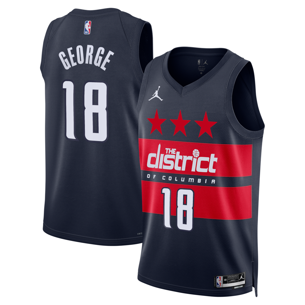 Washington Wizards Jordan Brand Statement Edition Swingman Jersey Navy Kyshawn George Mens | Stitched Jersey RTJS 11887 - image 1