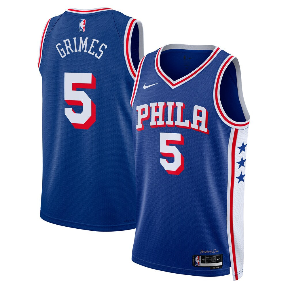 Philadelphia 76Ers Icon Edition Swingman Jersey Royal Quentin Grimes Unisex | Stitched Jersey RTJS 11882 - image 1